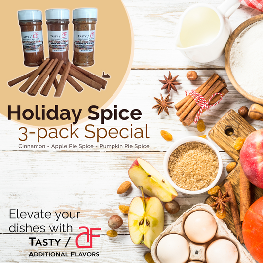 Holiday Spice 3-pack Special- Cinnamon, Apple Pie Spice, Pumpkin Pie Spice